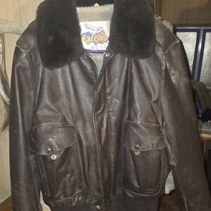 Men's Leather Flight Bomber Jacket